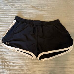 Under Armour Women's Black and White Athletic Shorts